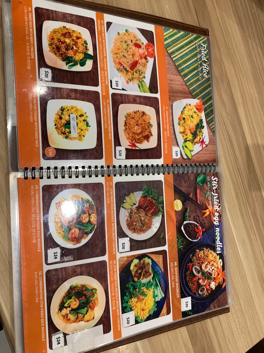 Menu, Pho Pasteur