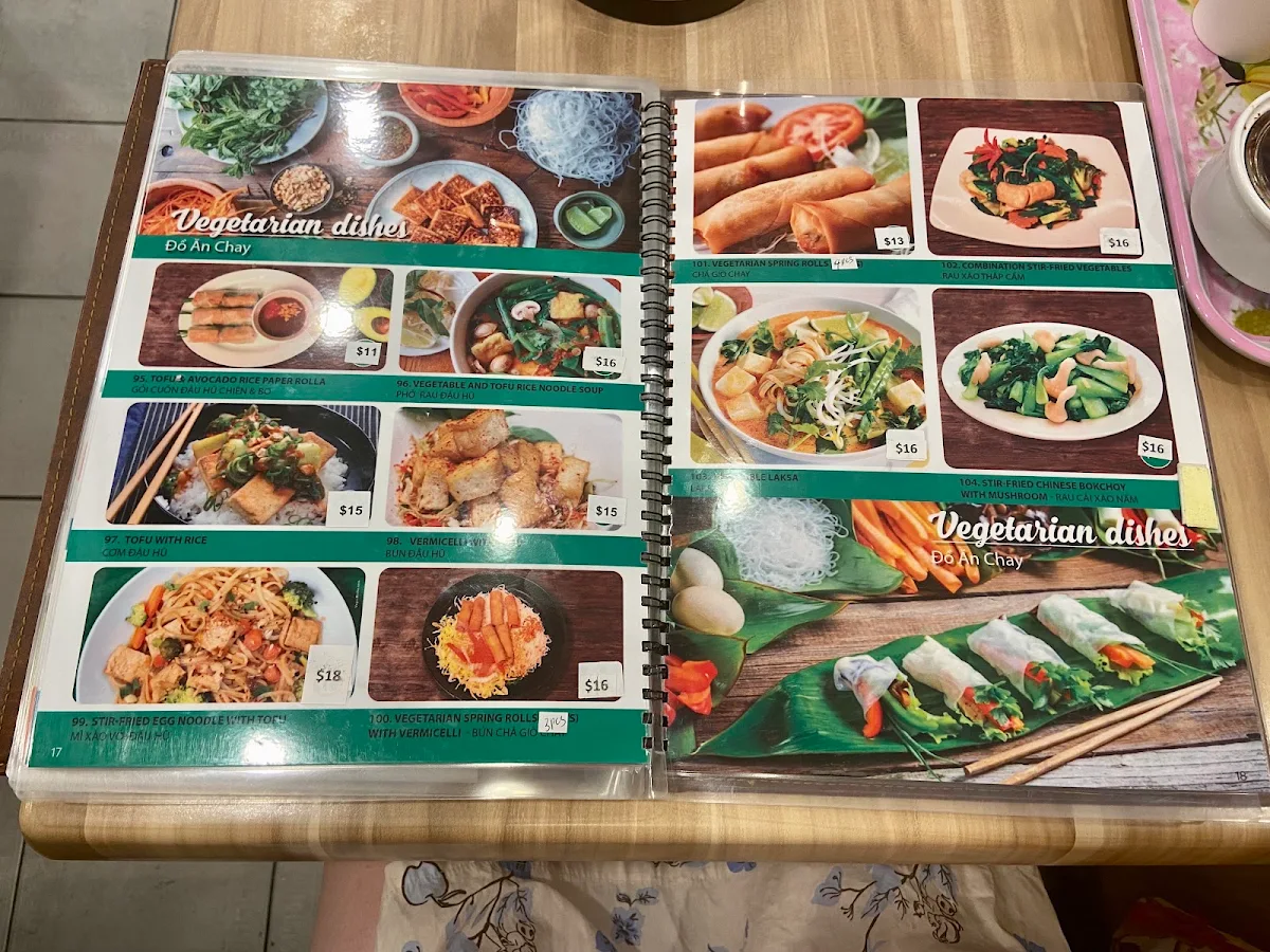 Menu, Pho Pasteur