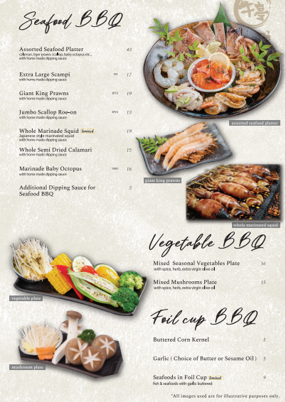 Menu, GyuTei Japanese BBQ