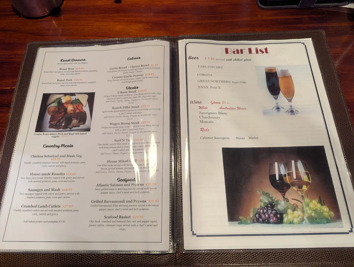 Menu, Lou's Cafe Restaurant