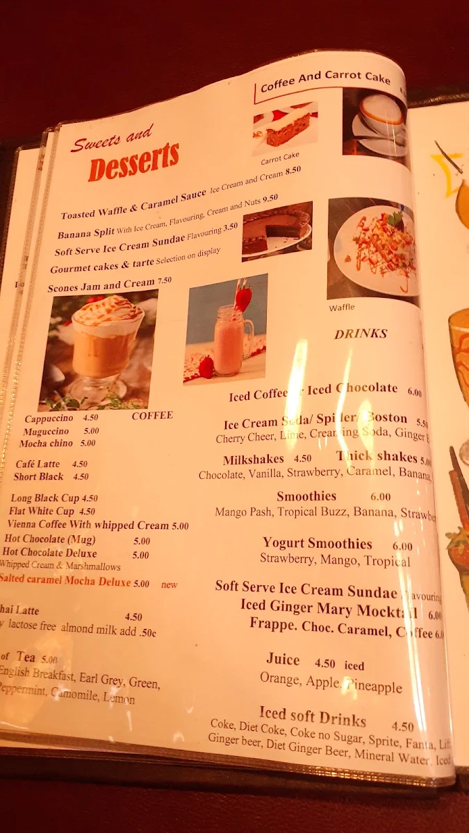 Menu, Lou's Cafe Restaurant