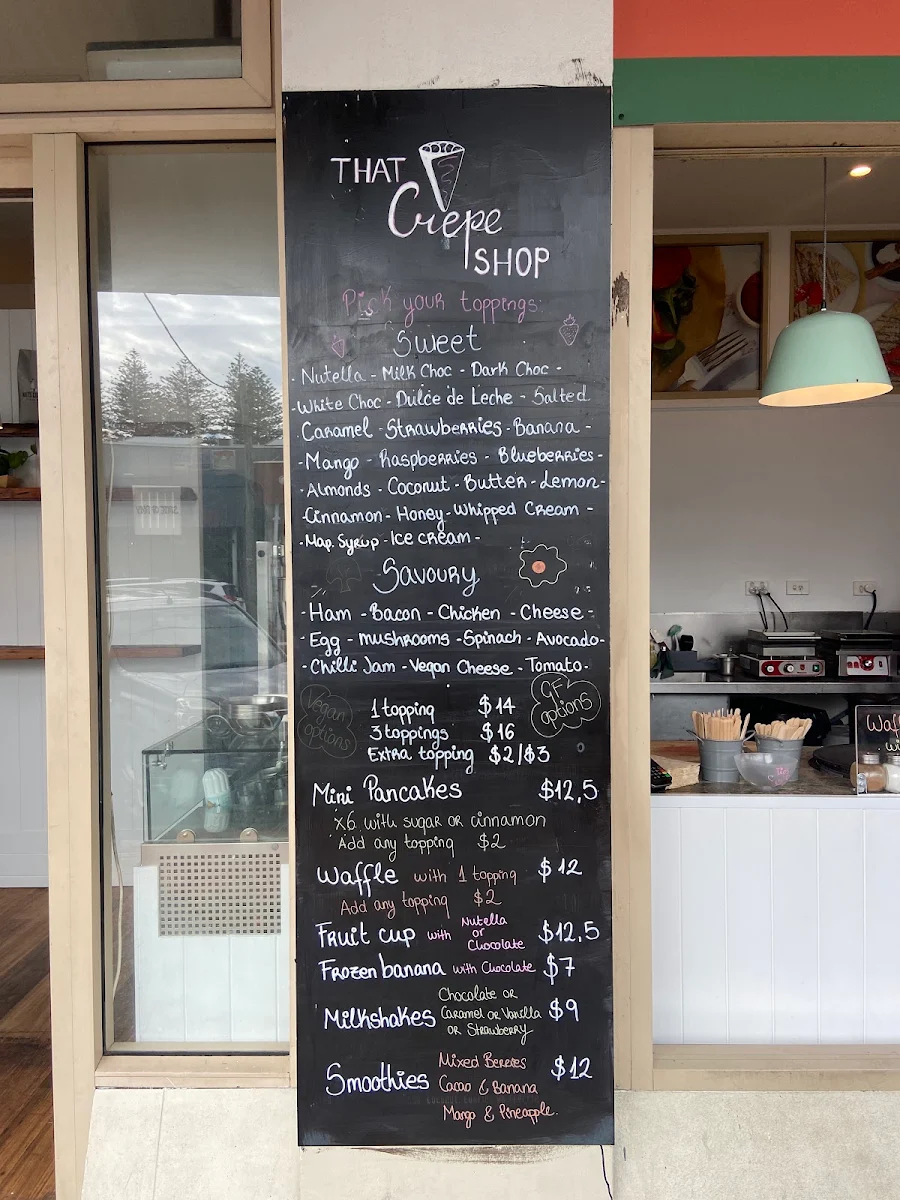 Menu, That Crepe shop