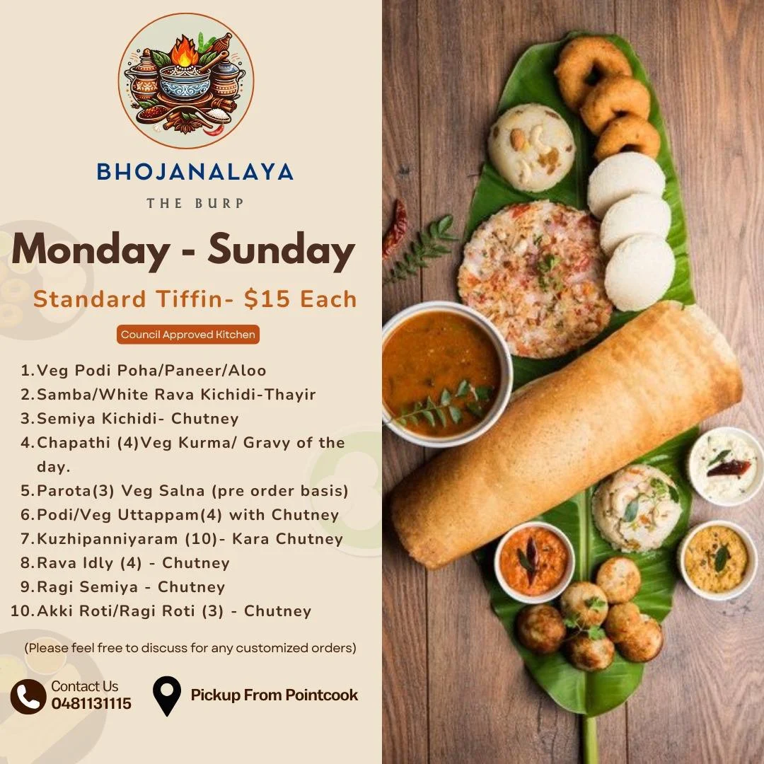 Menu, Bhojanalaya - The Burp ( Pre-order Basis South Indian Catering)