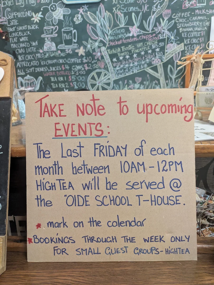 Menu, The Olde School T-house ( bethungra )