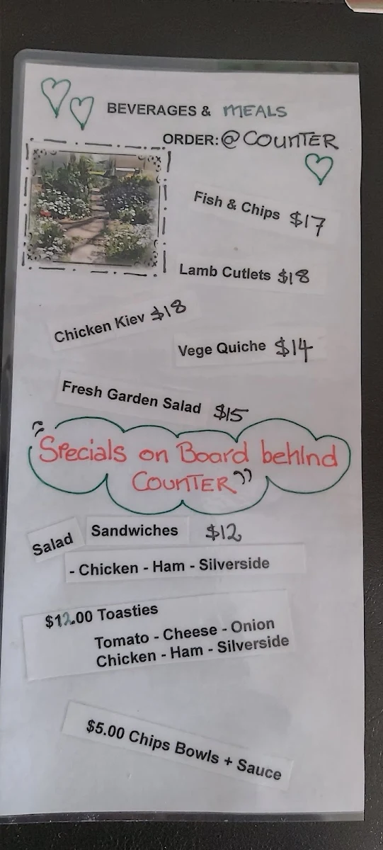 Menu, The Olde School T-house ( bethungra )