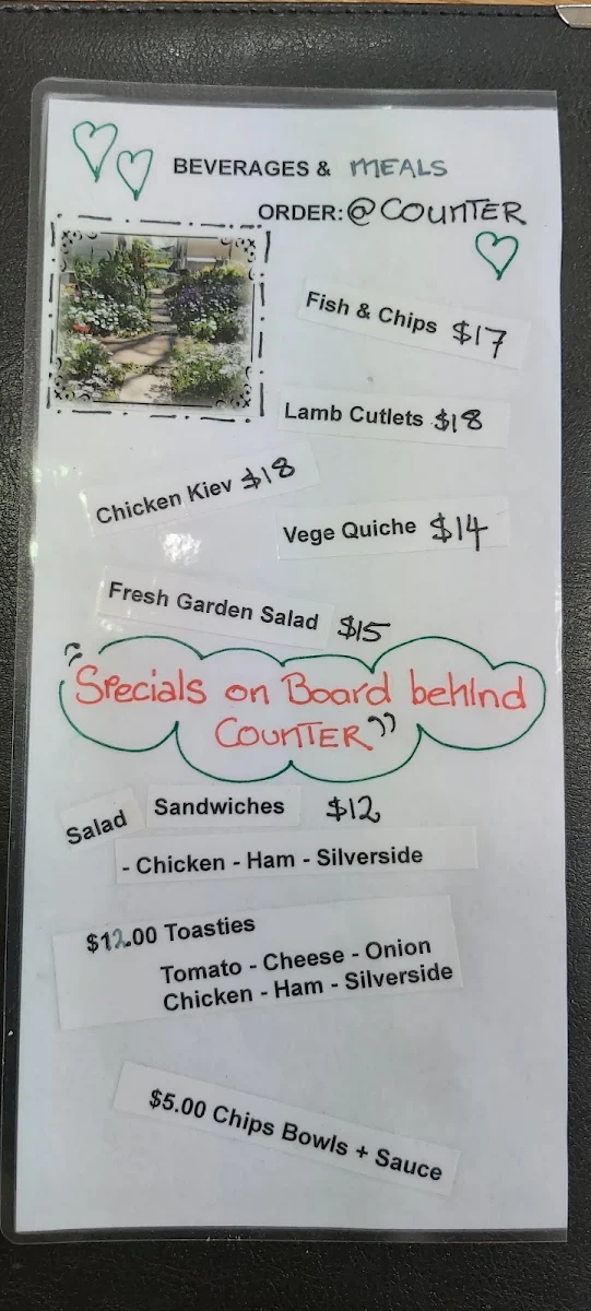 Menu, The Olde School T-house ( bethungra )