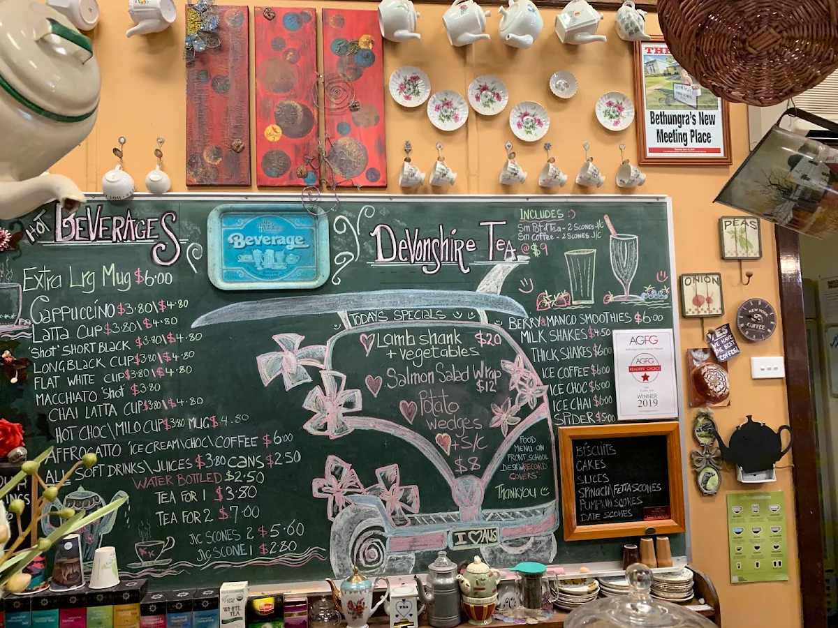 Menu, The Olde School T-house ( bethungra )