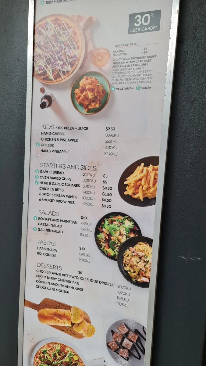 Menu, Crust Pizza Neutral Bay