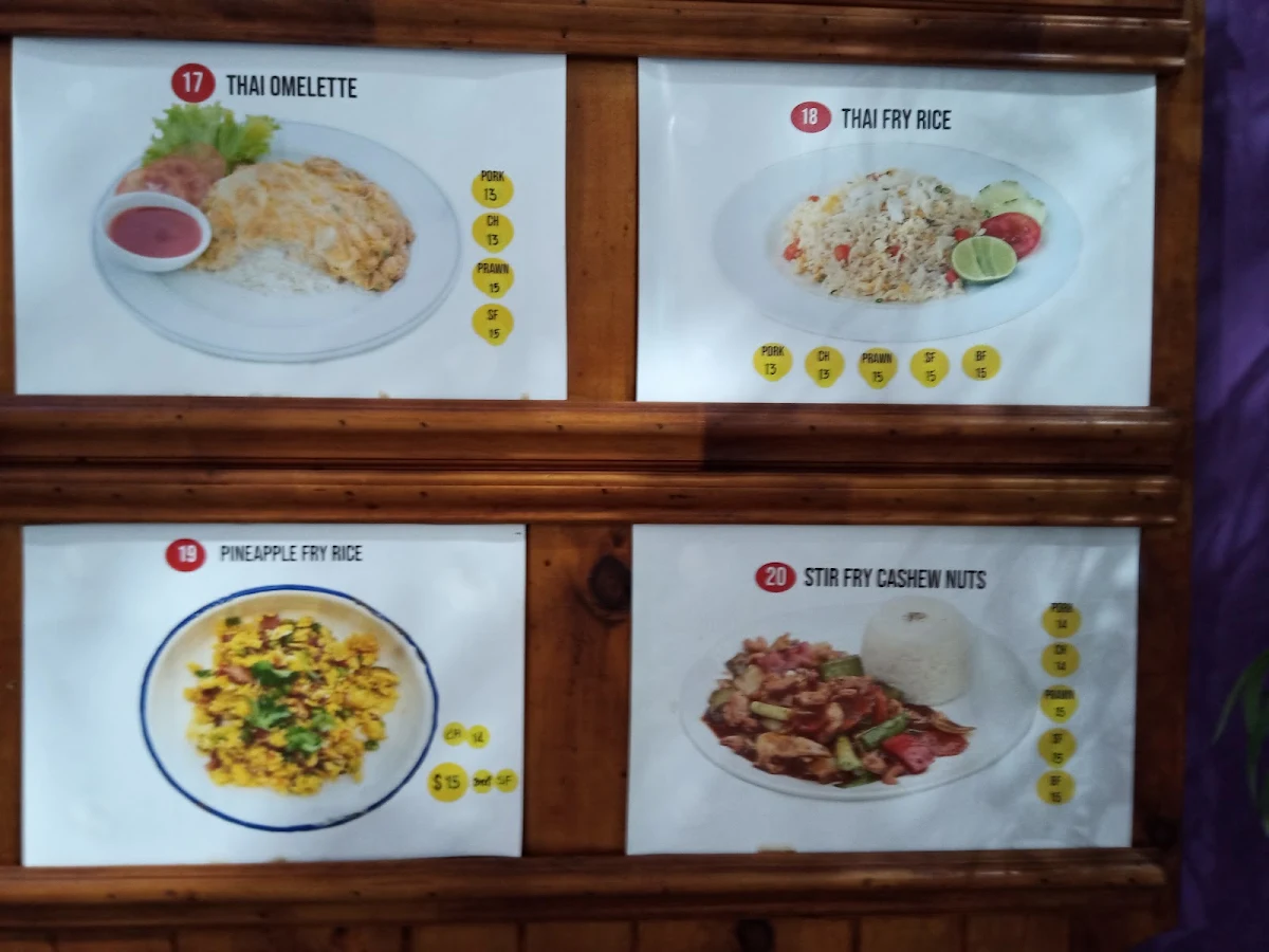 Menu, Pailin Thai Morley