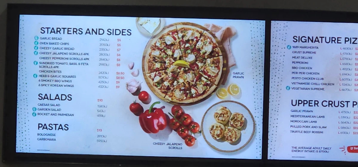 Menu, Crust Pizza Brendale
