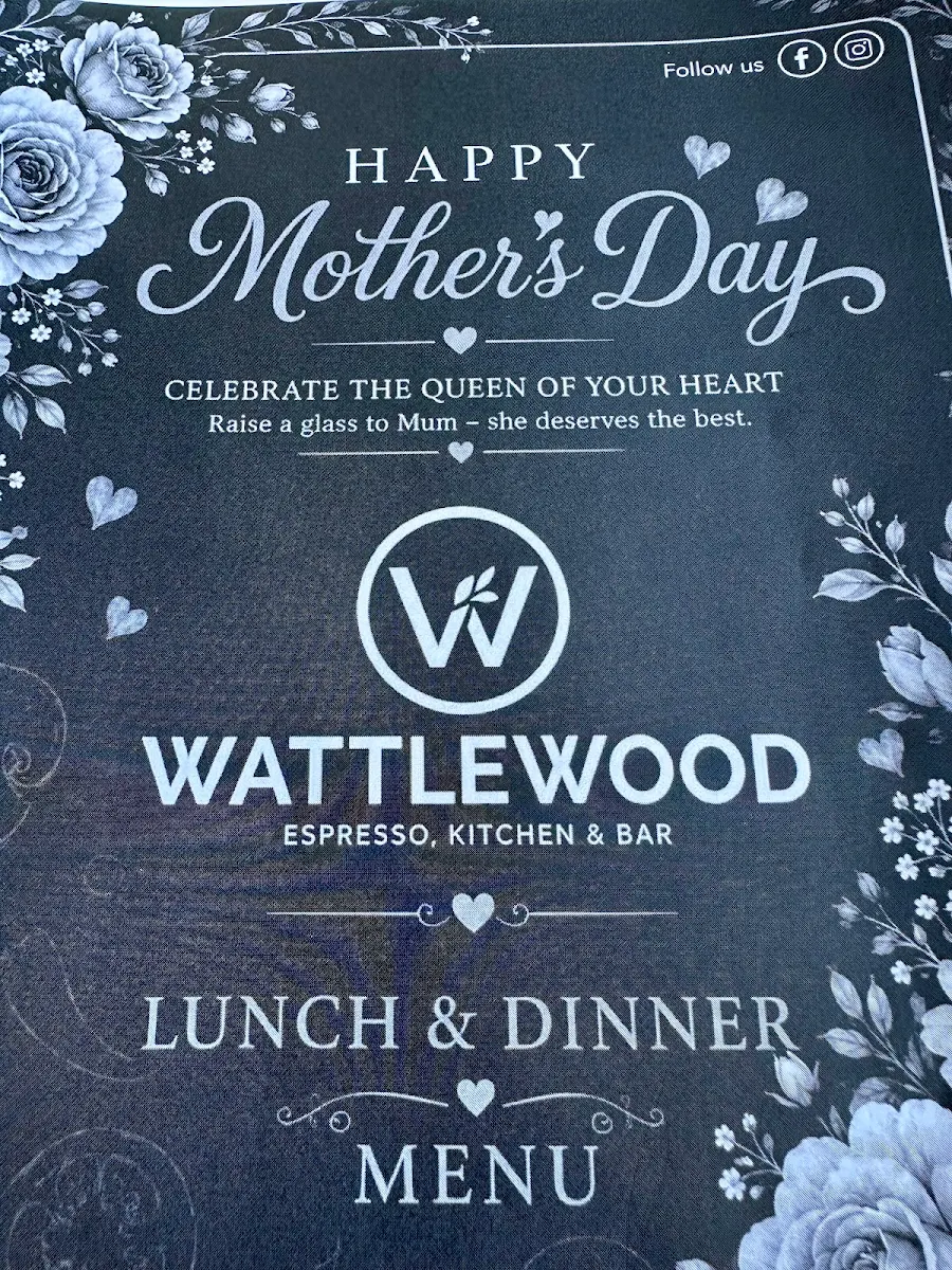 Menu, Wattlewood Espresso, Kitchen & Bar