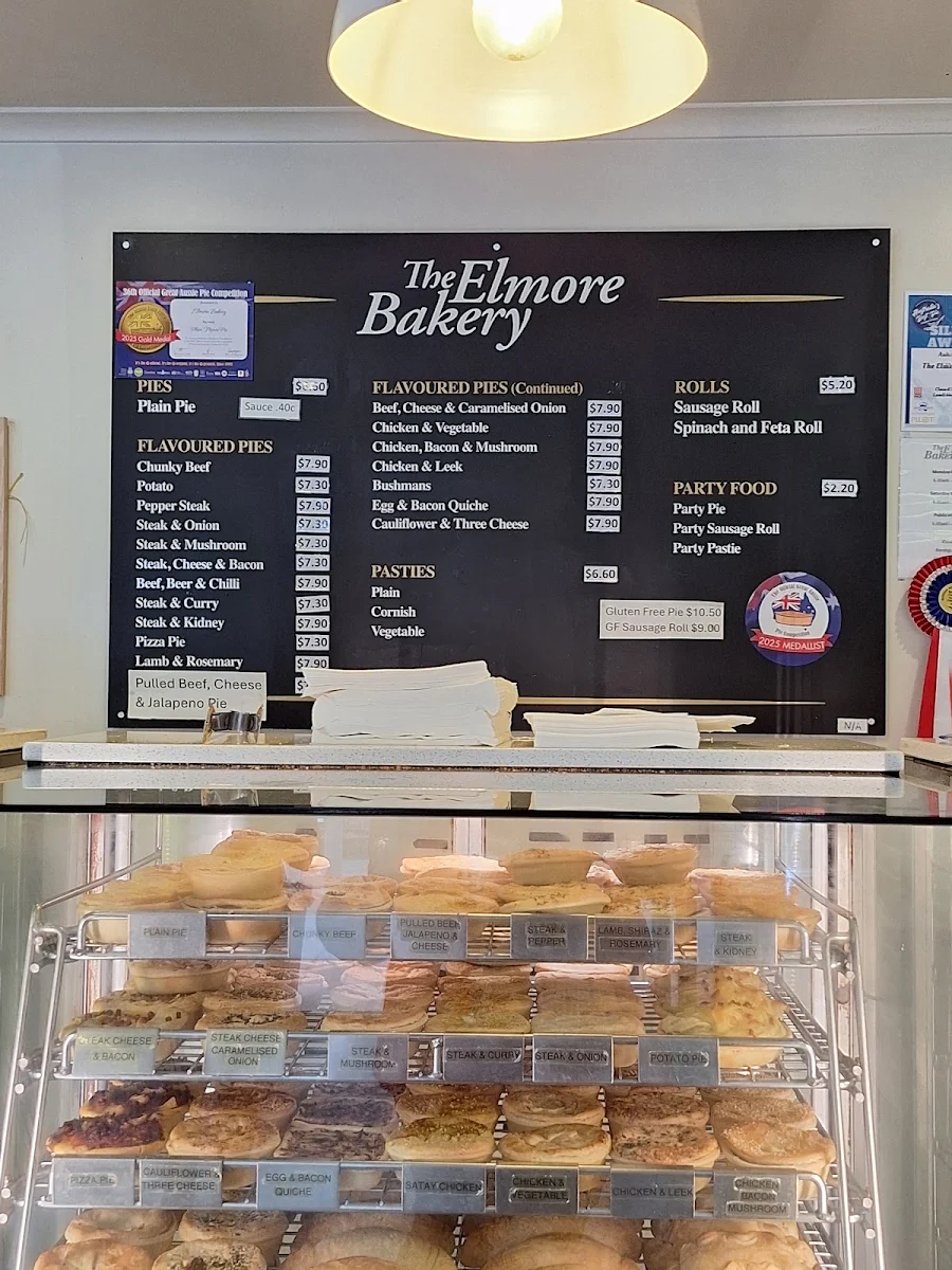Menu, Elmore Bakery/Cafe