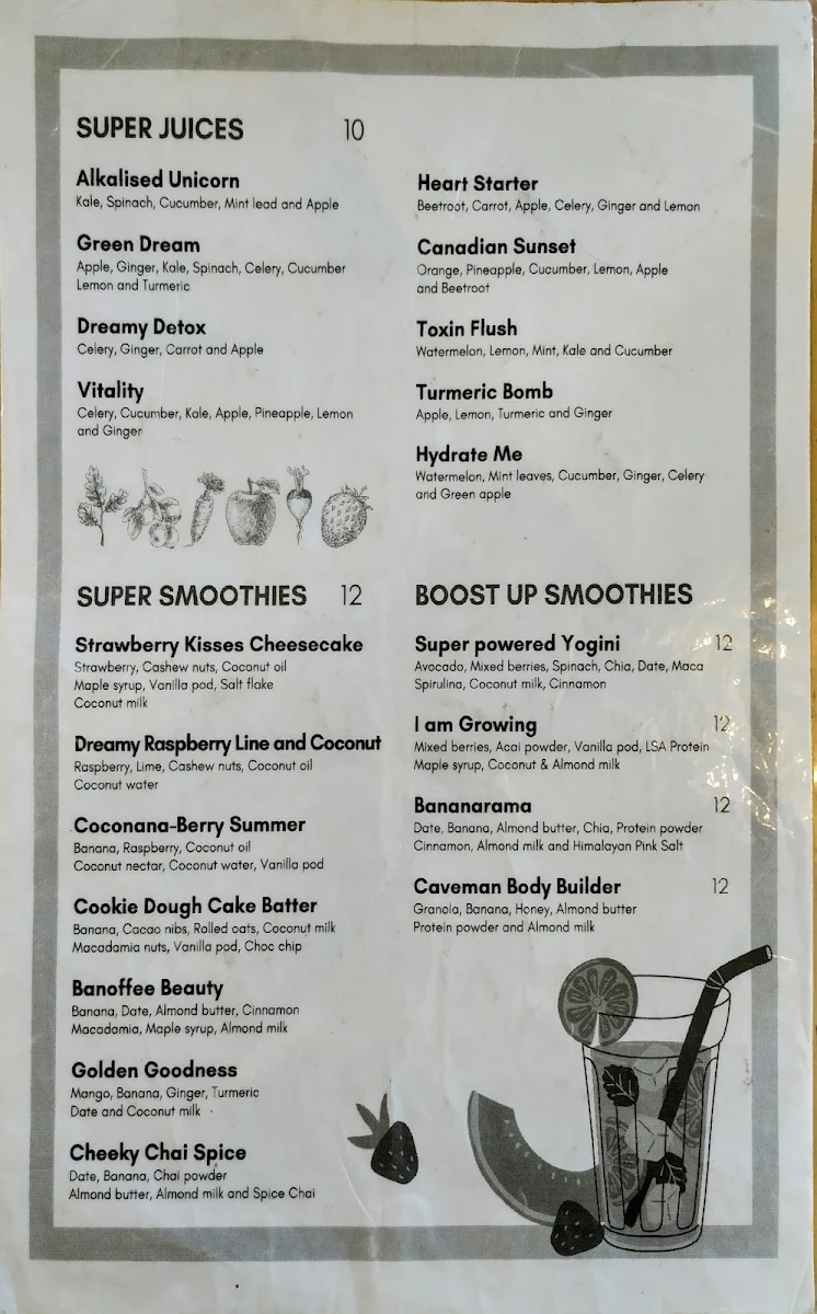 Menu, The whitecottage 163