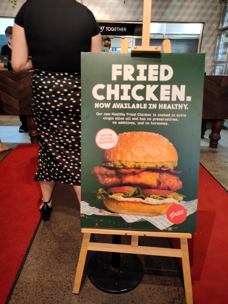 Menu, Grill'd Burgers - Wintergarden