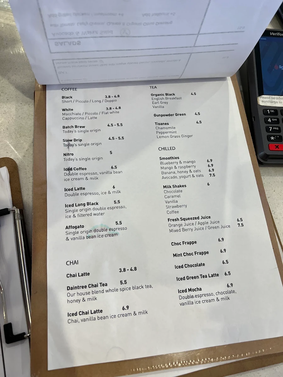 Menu, Pure Brew & Co. Gordon