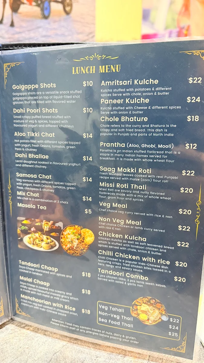 Menu, The Imperial Lounge & Indian Cuisine