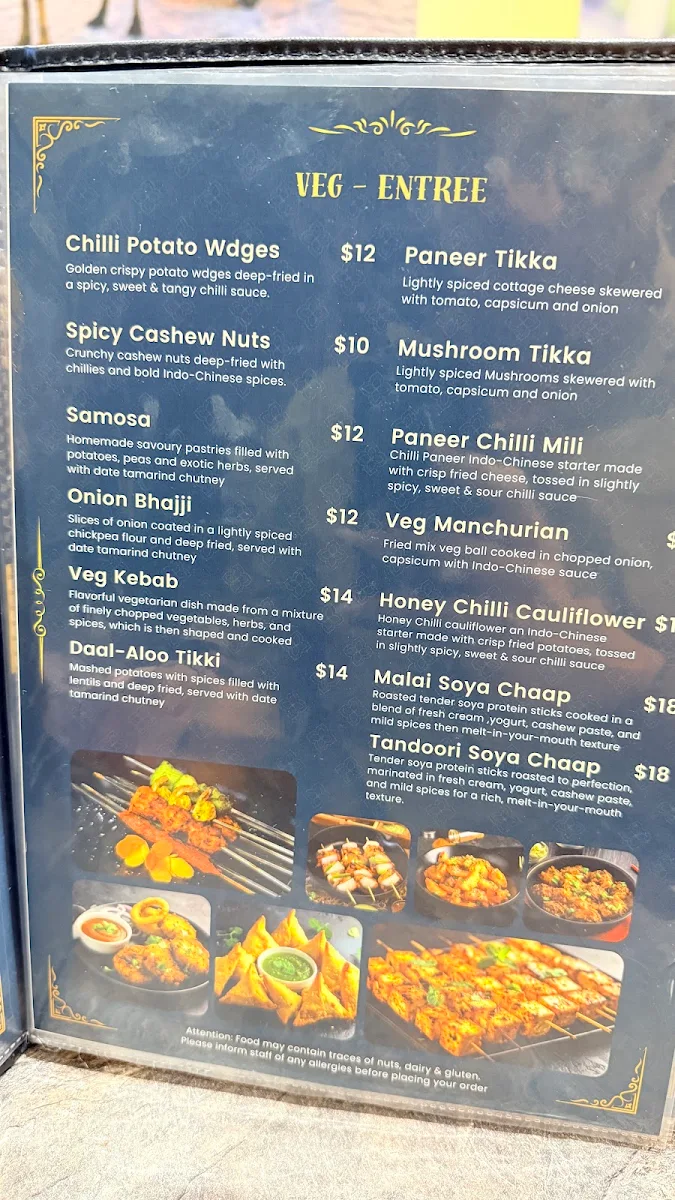 Menu, The Imperial Lounge & Indian Cuisine