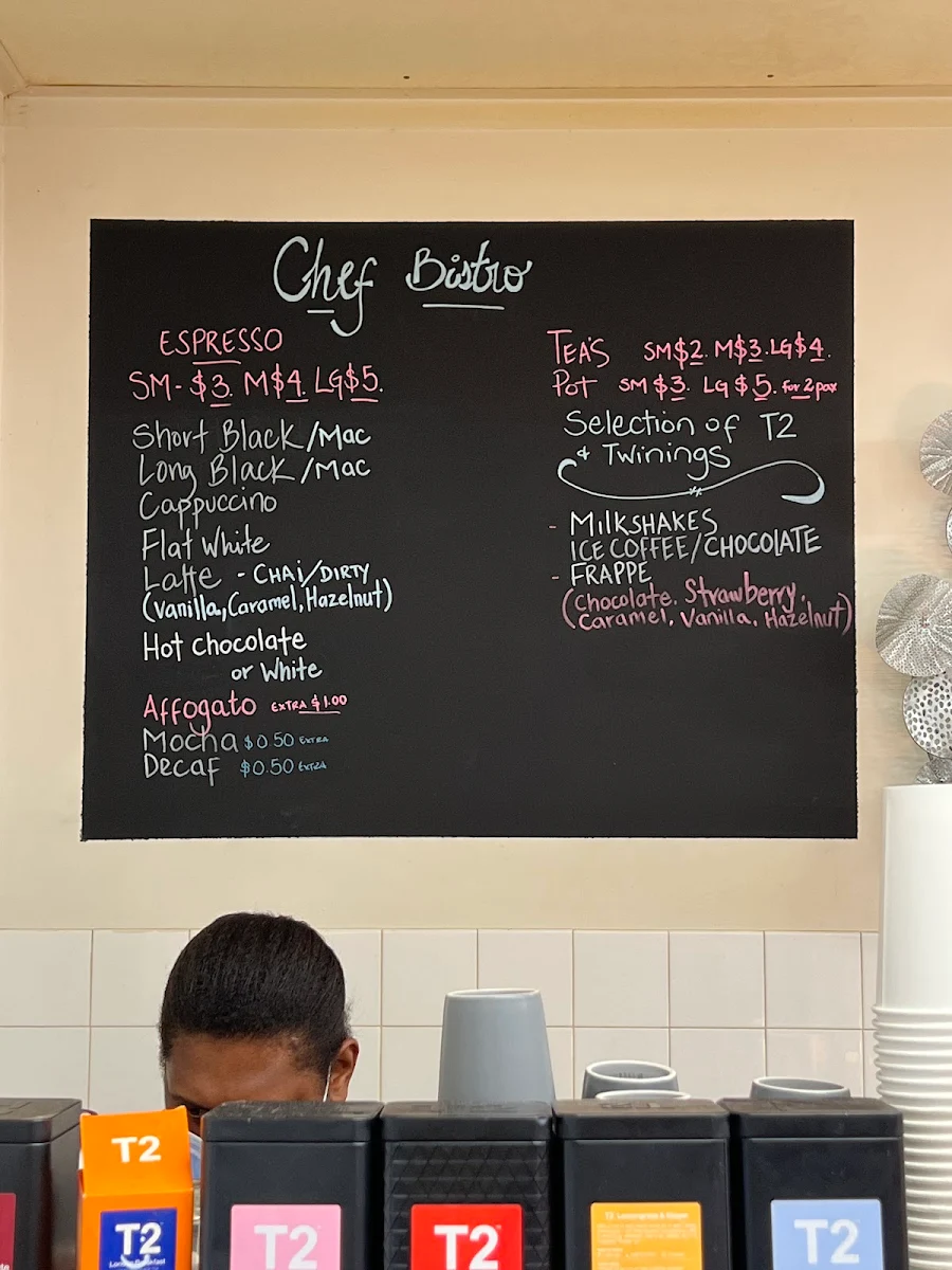 Menu, Chef Bistro - North Regional TAFE Pundulmurra Campus