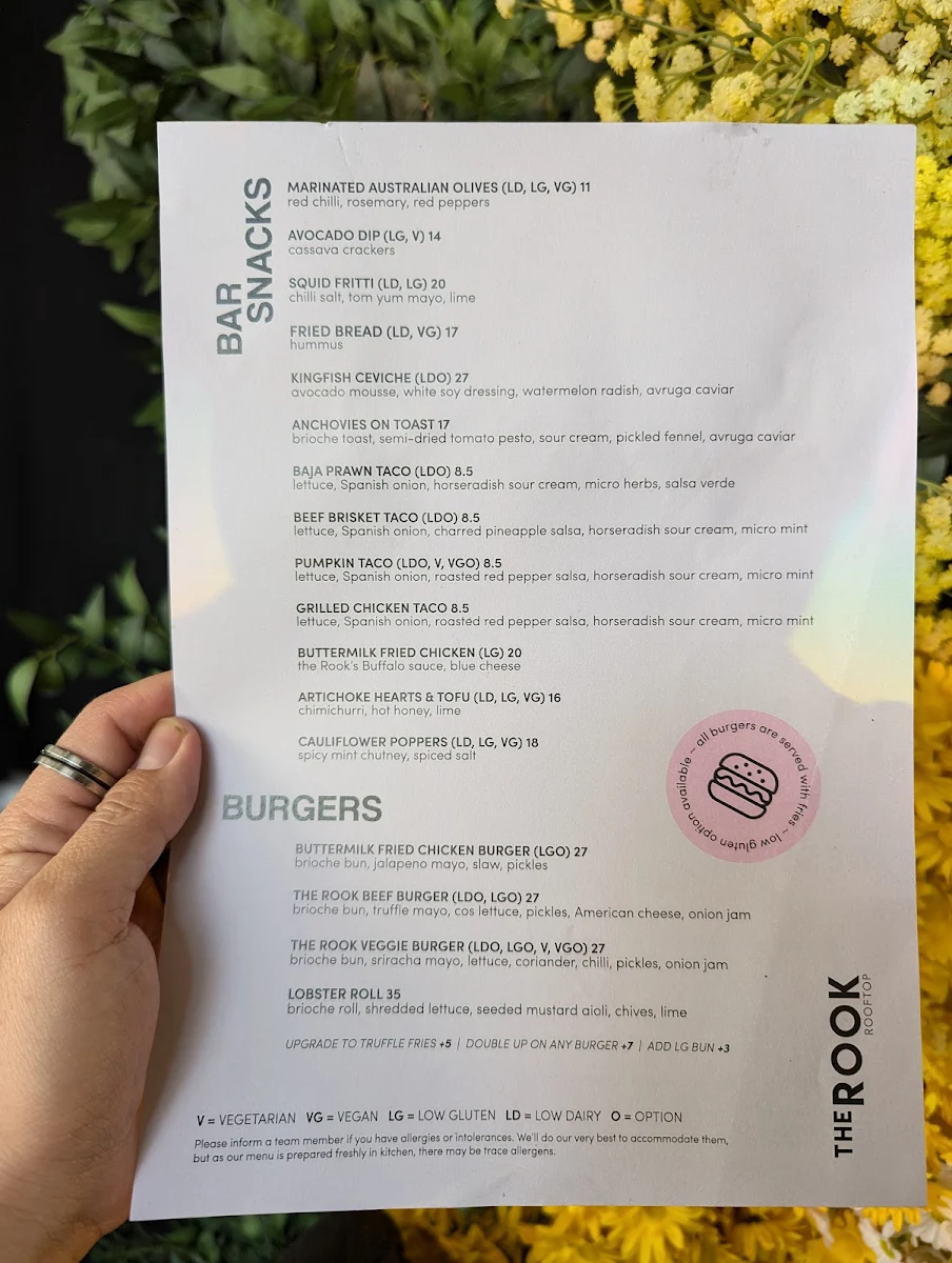 Menu, The Rook