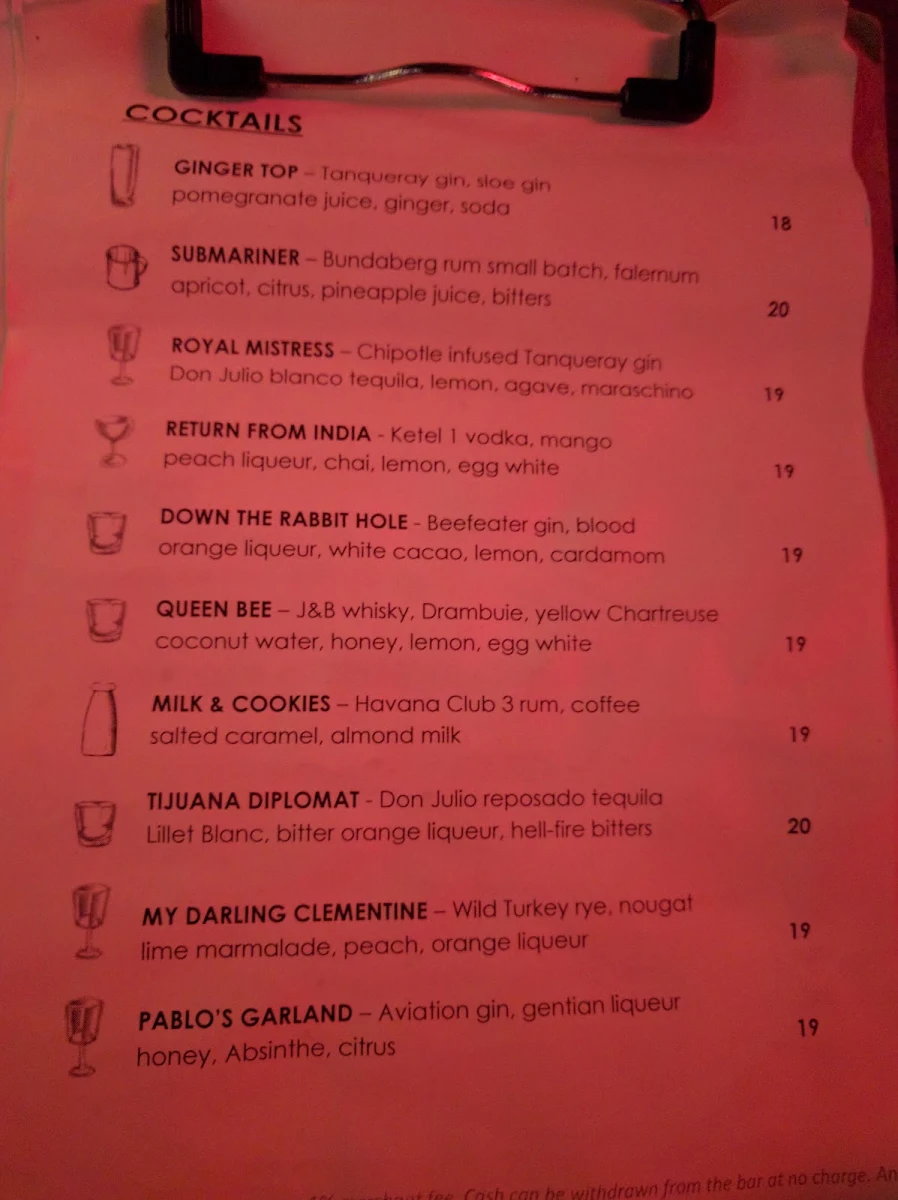 Menu, The Rook