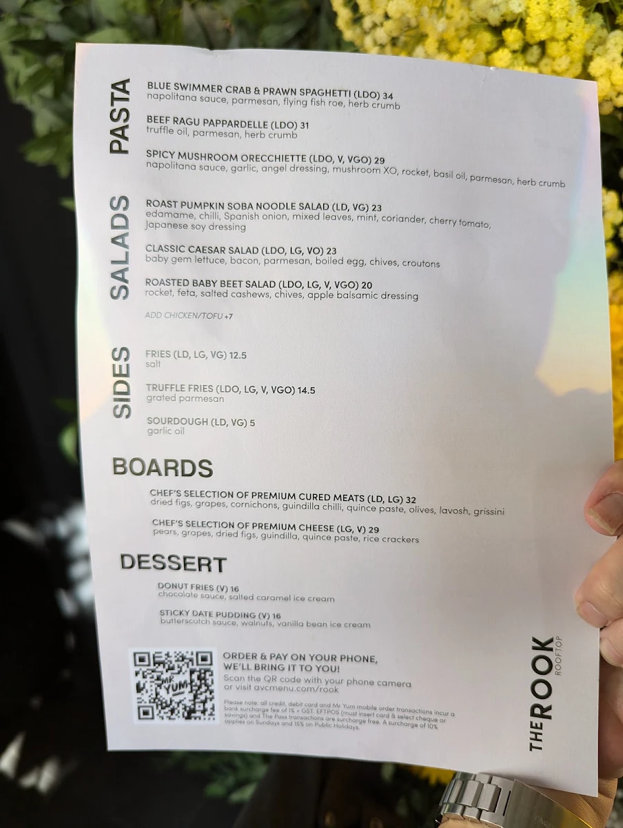 Menu, The Rook