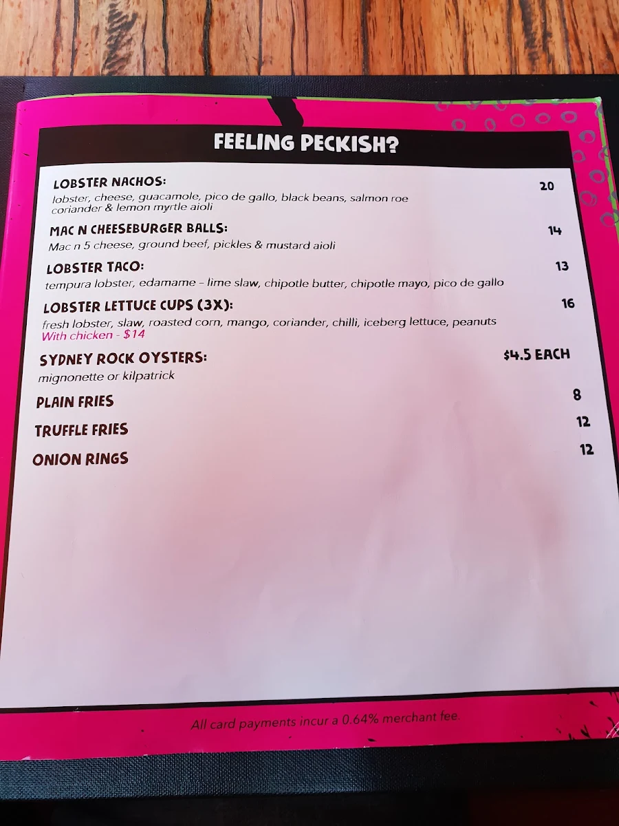 Menu, The Rook