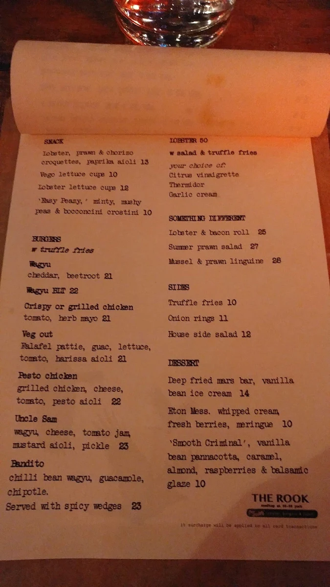 Menu, The Rook