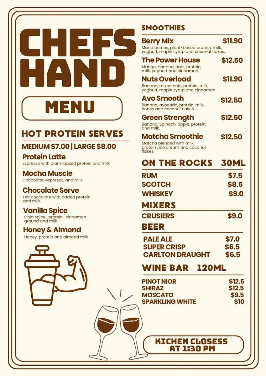 Menu, CHEFS HAND