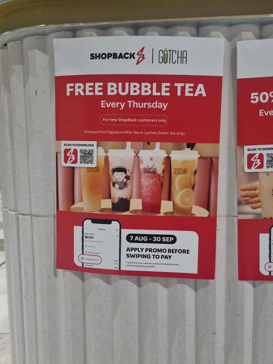 Menu, Gotcha Fresh Tea - Eastland