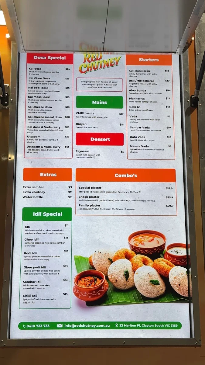 Menu, Red Chutney