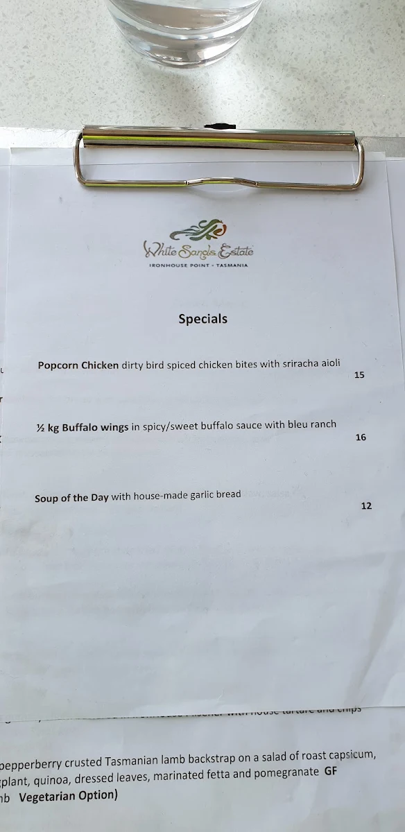 Menu, Iron House Brewery Distillery & Vineyard