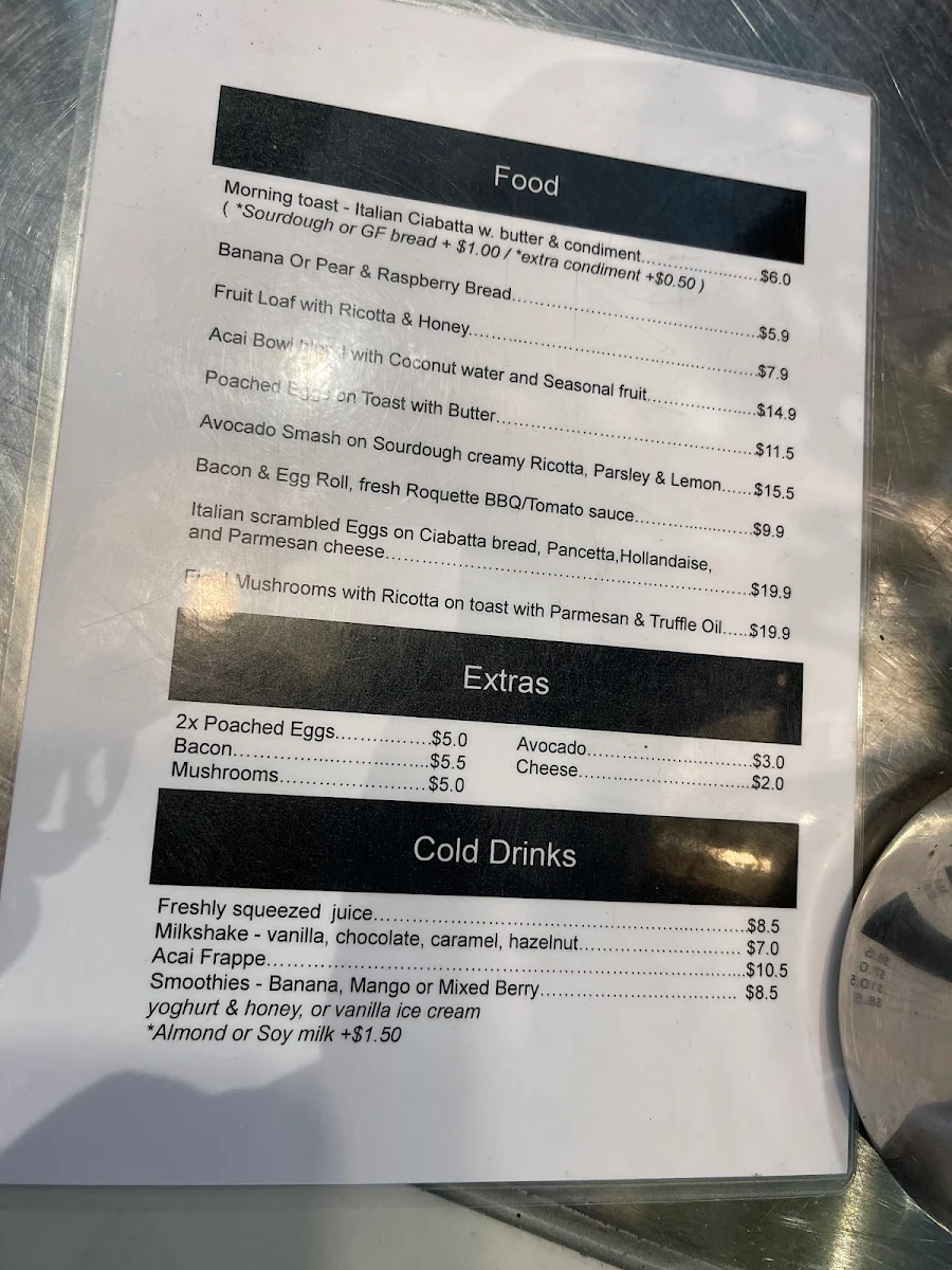 Menu, Queen K Espresso Dee Why