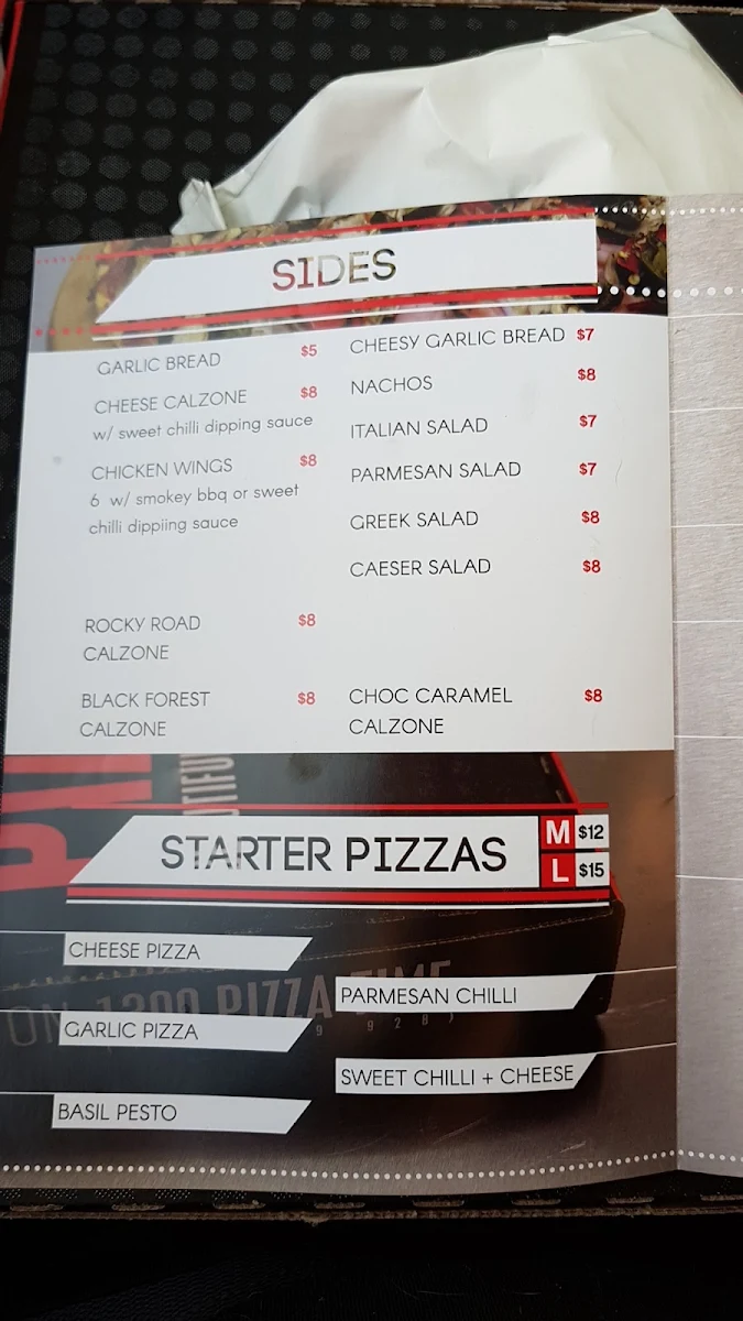 Menu, Pizzarazzi Howrah
