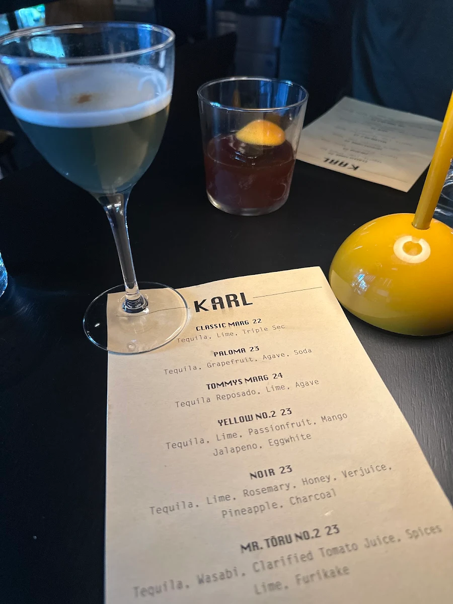 Menu, Karl's Bar