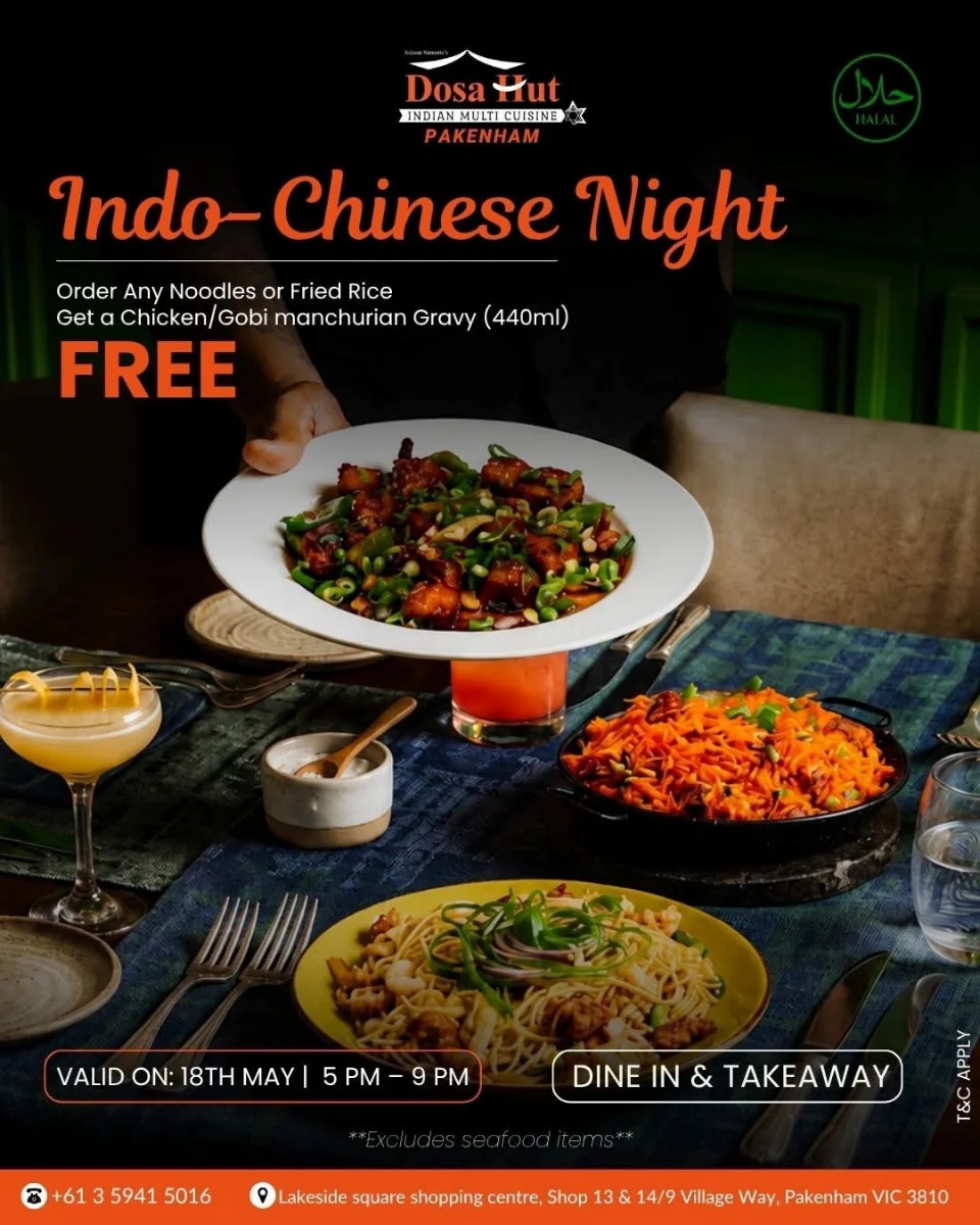 Menu, Dosa Hut - Indian Multi Cuisine Restaurant Pakenham