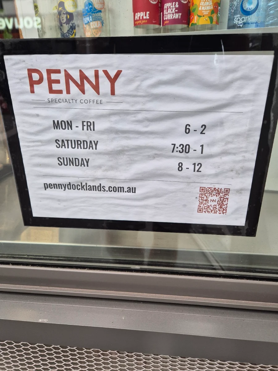 Menu, Penny Docklands