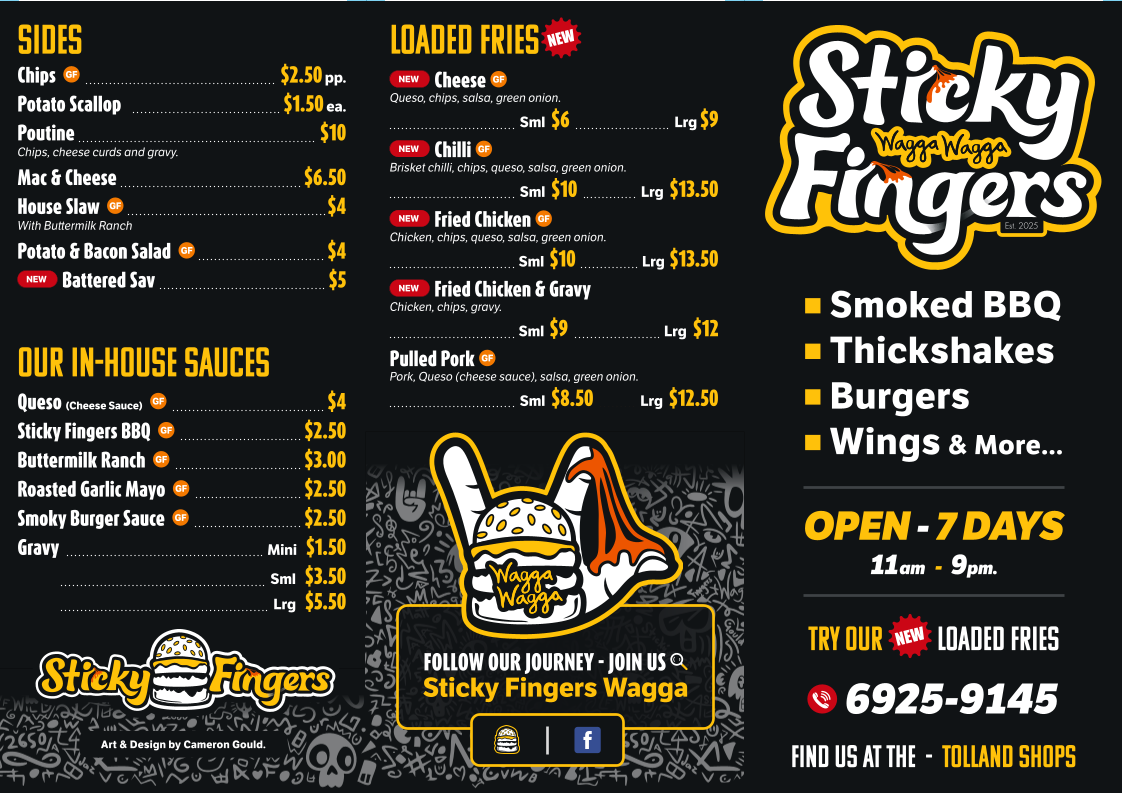 Menu, Sticky Fingers