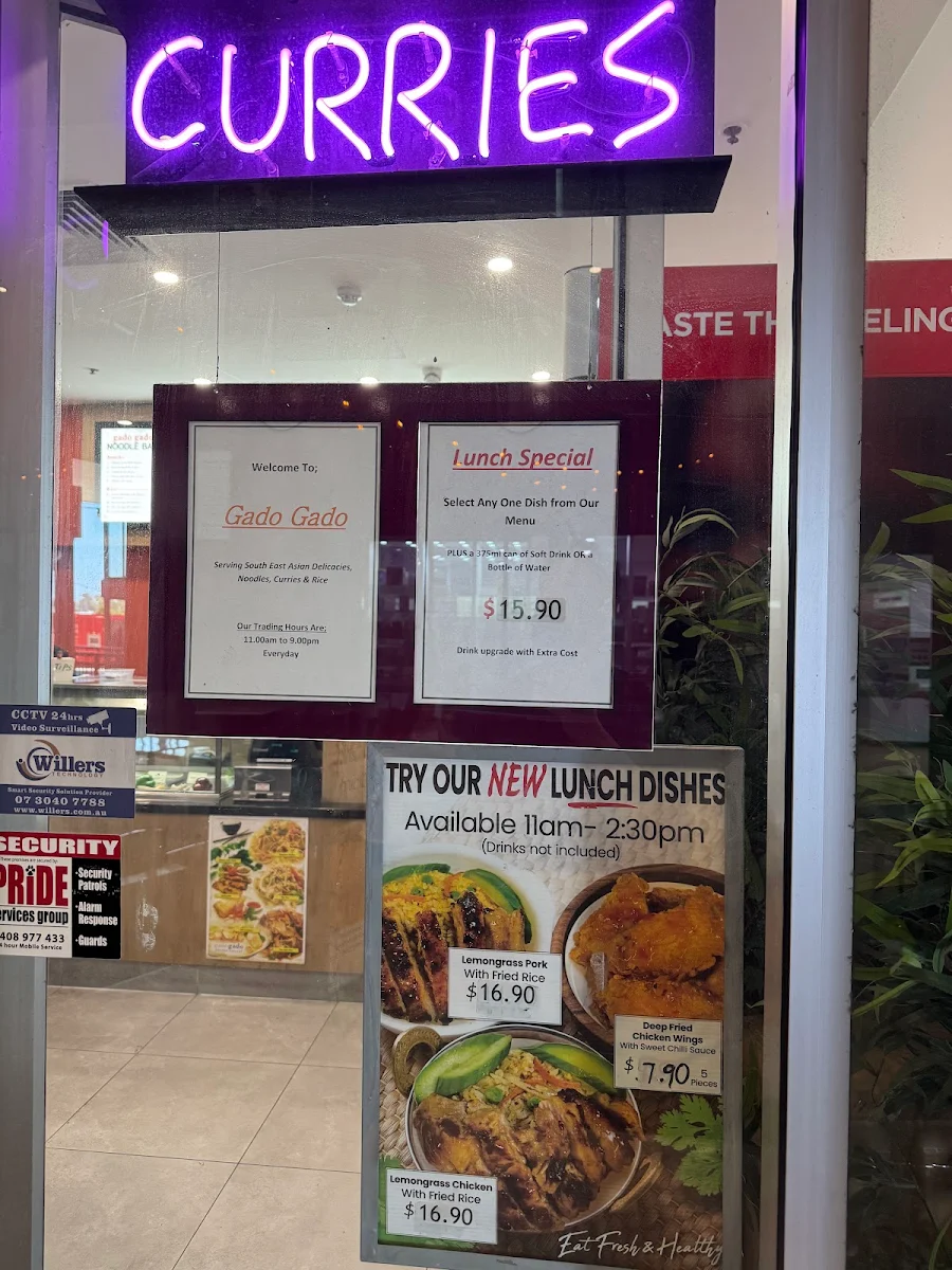 Menu, Gaado Gaado Noodle Bar
