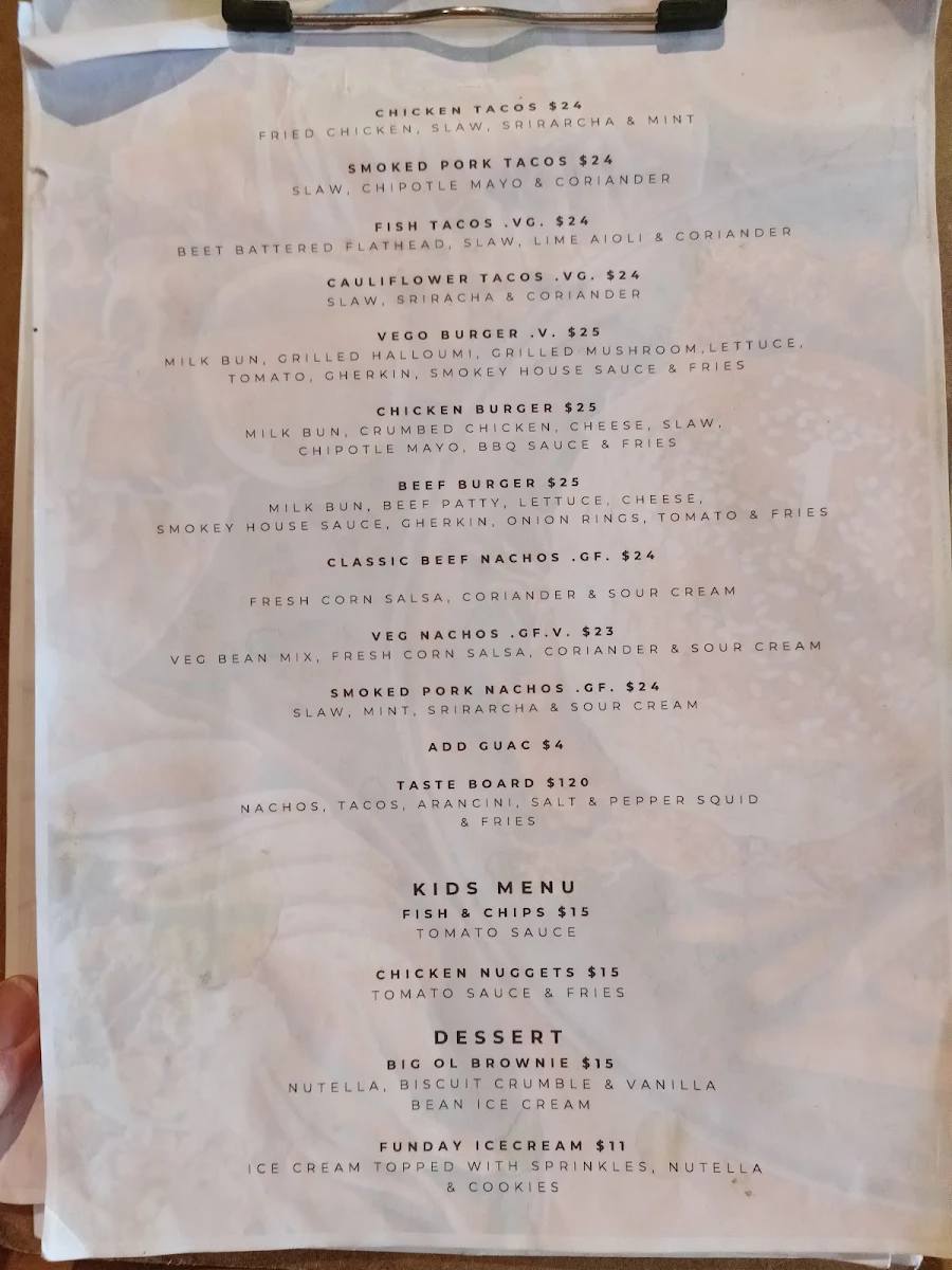 Menu, Harvest Milton