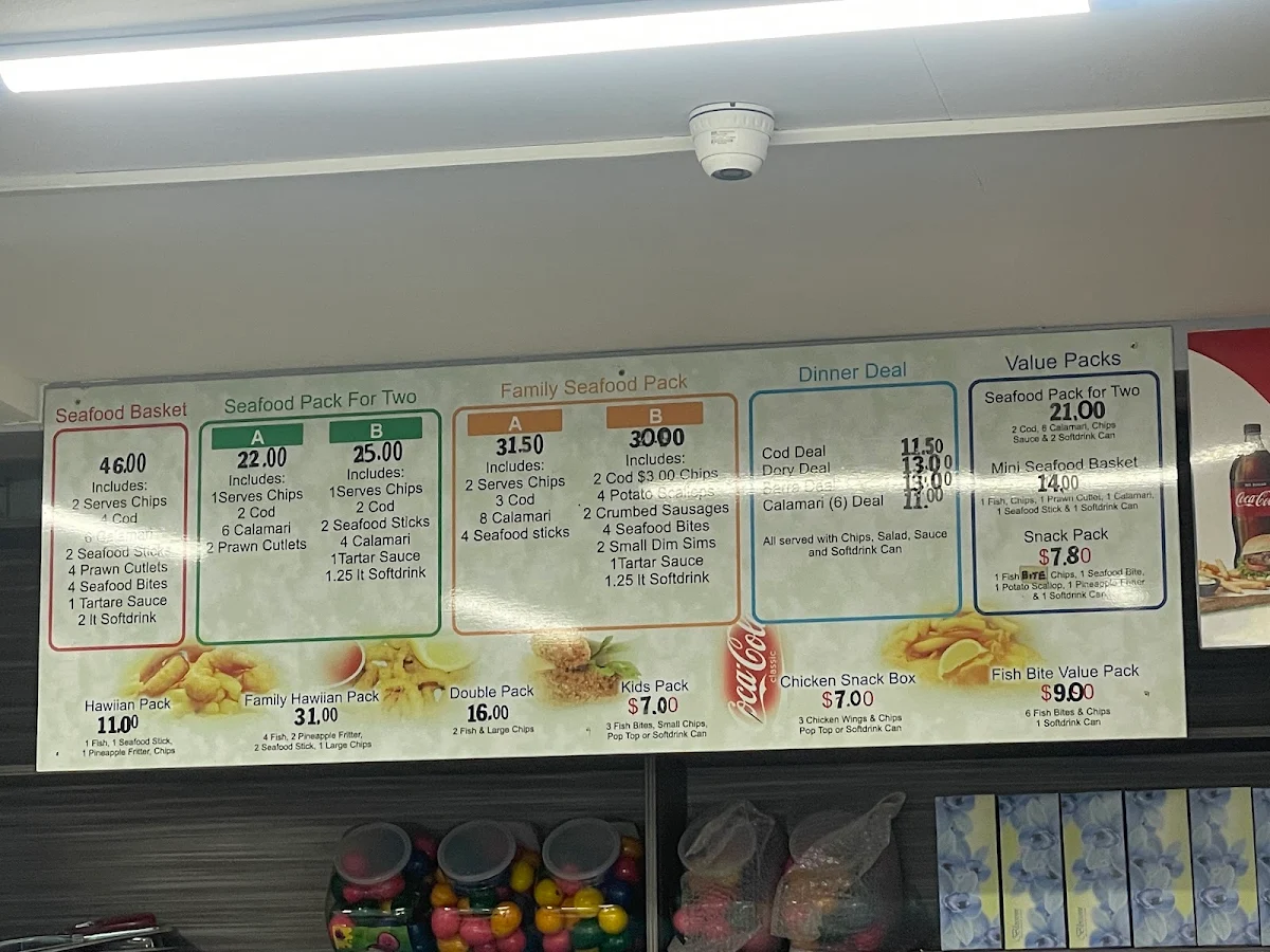 Menu, David's Snack Bar