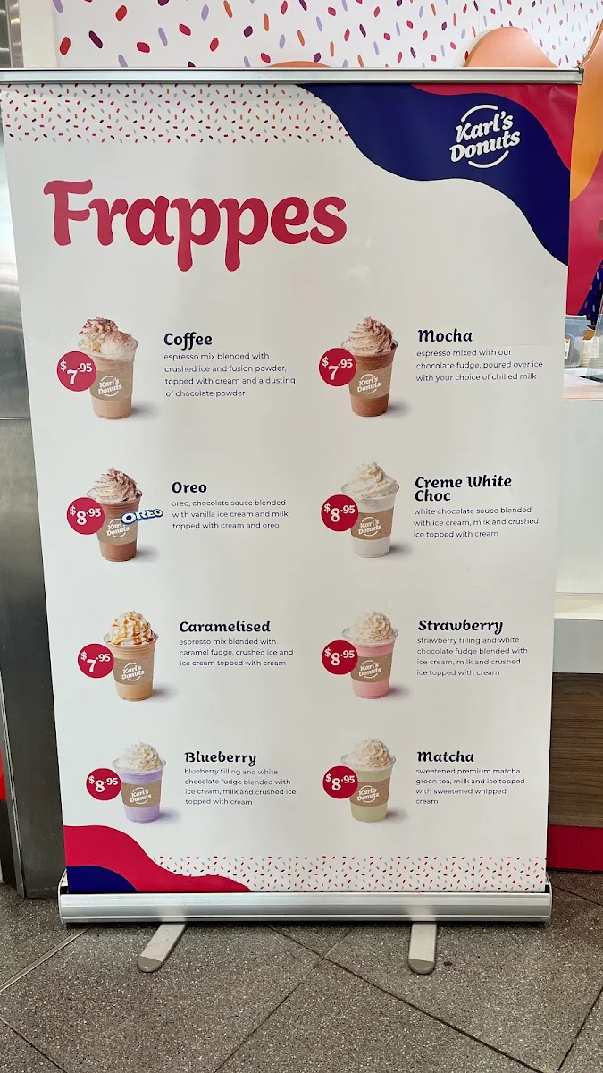 Menu, Karl's Donuts
