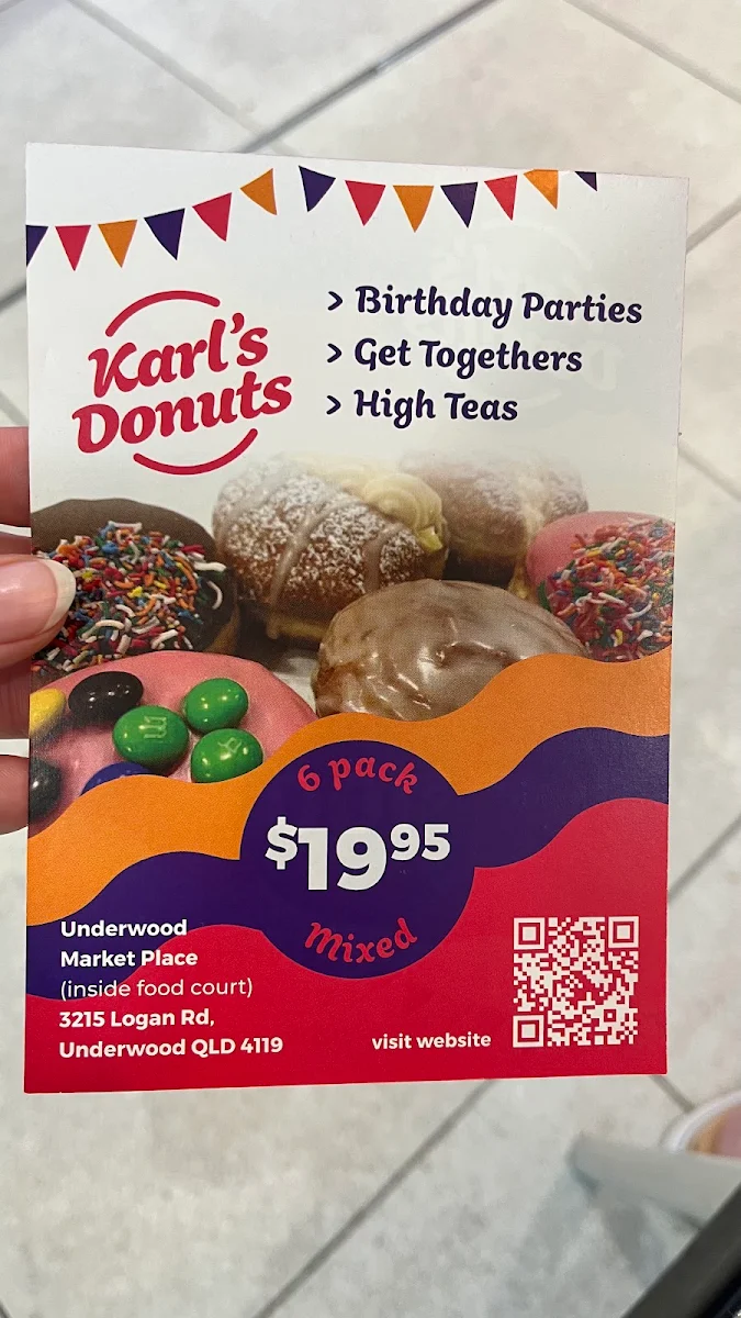 Menu, Karl's Donuts