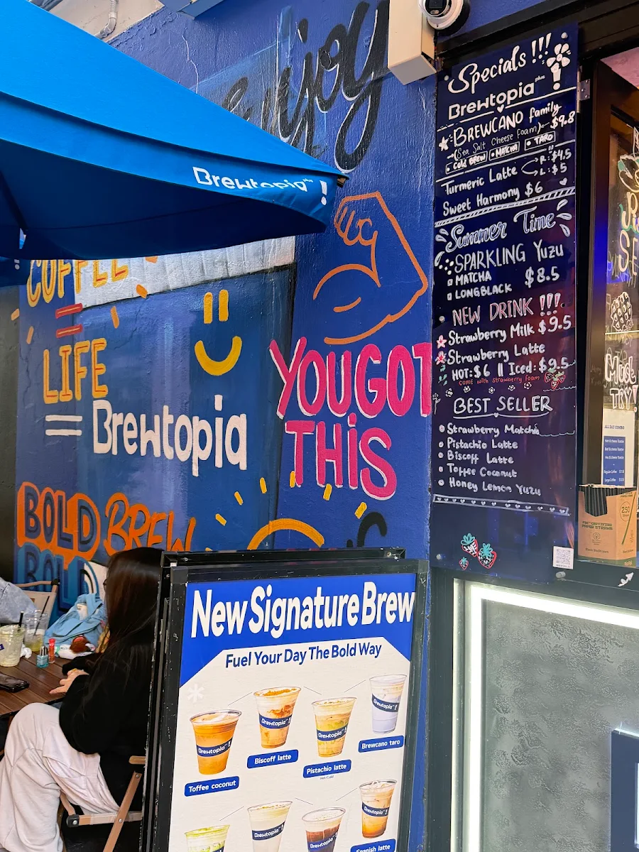 Menu, Brewtopia plus cafe