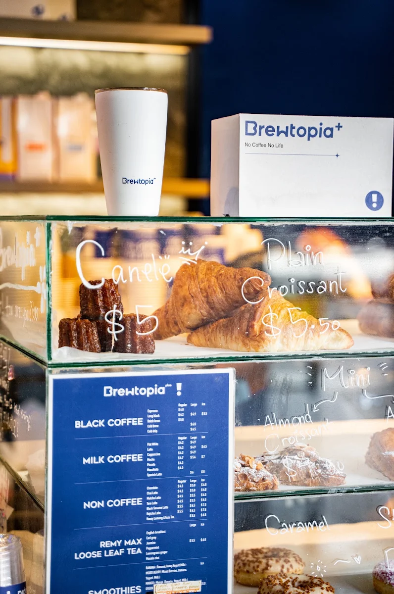 Menu, Brewtopia plus cafe