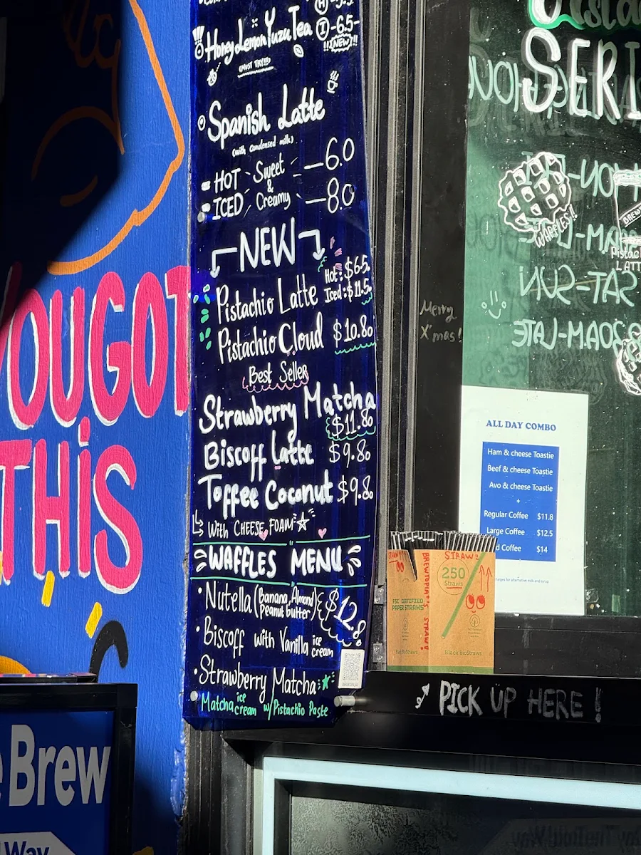 Menu, Brewtopia plus cafe