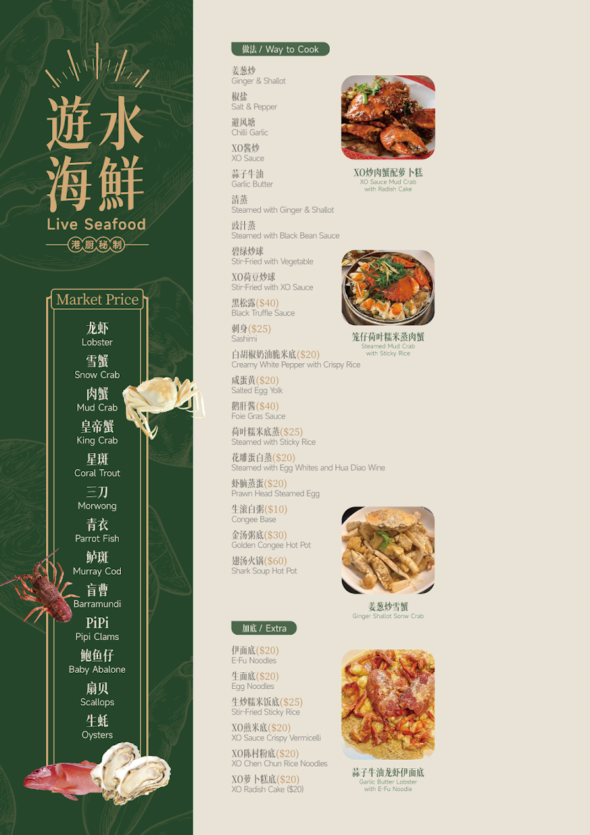 Menu, Nathan Ocean Seafood Restaurant