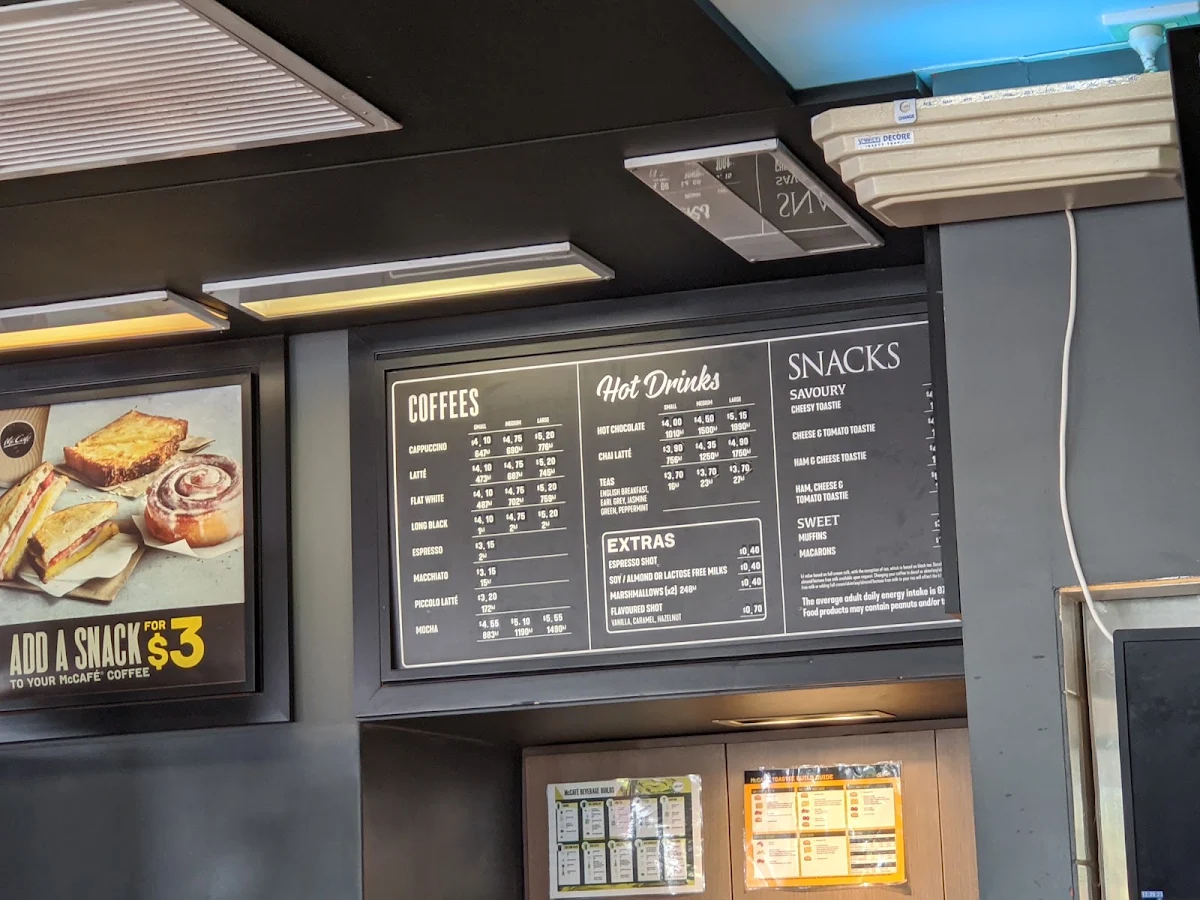 Menu, McDonald's Sorell