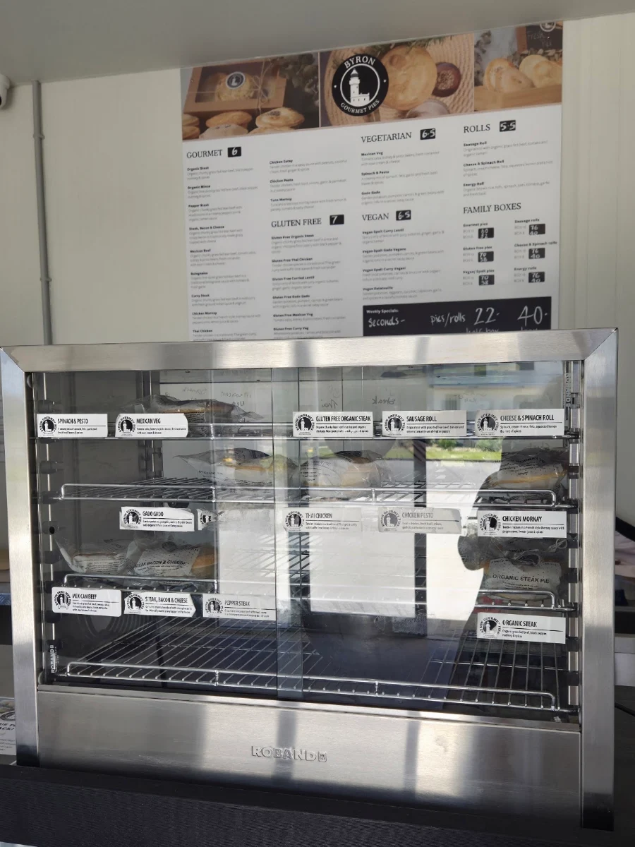 Menu, Byron Gourmet Pies