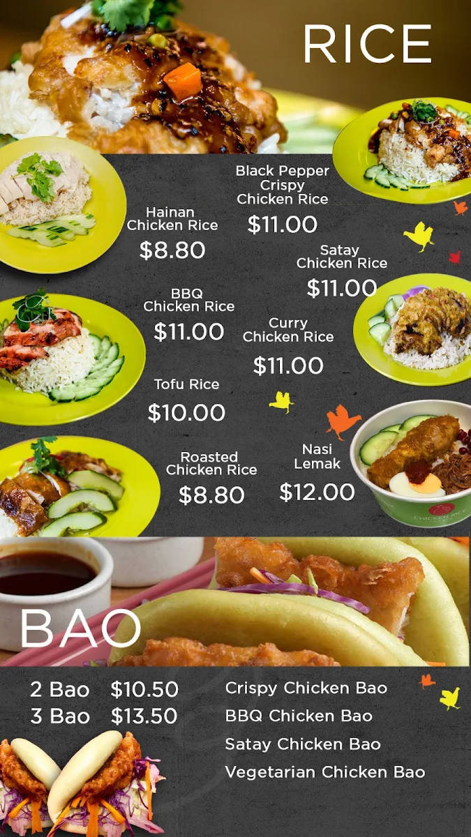 Menu, Chicken Rice Corner (Raine Square)