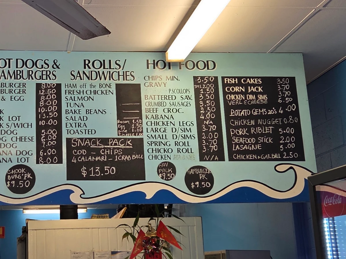 Menu, Seafood Spot